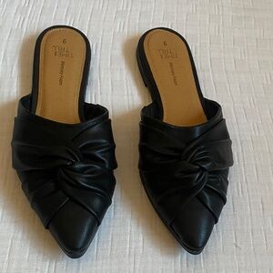 TIME AND TRU  Black Knotted Mules